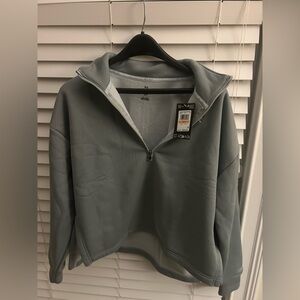 Gray Quarter-Zip Pullover under armour